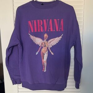 NIRVANA Purple Angel Graphic Women's Sweater